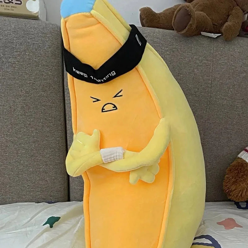 Keep Fighting Banana Man Plush Pillow - Funny Long Banana Cushion, 28" | 70 cm — image 3