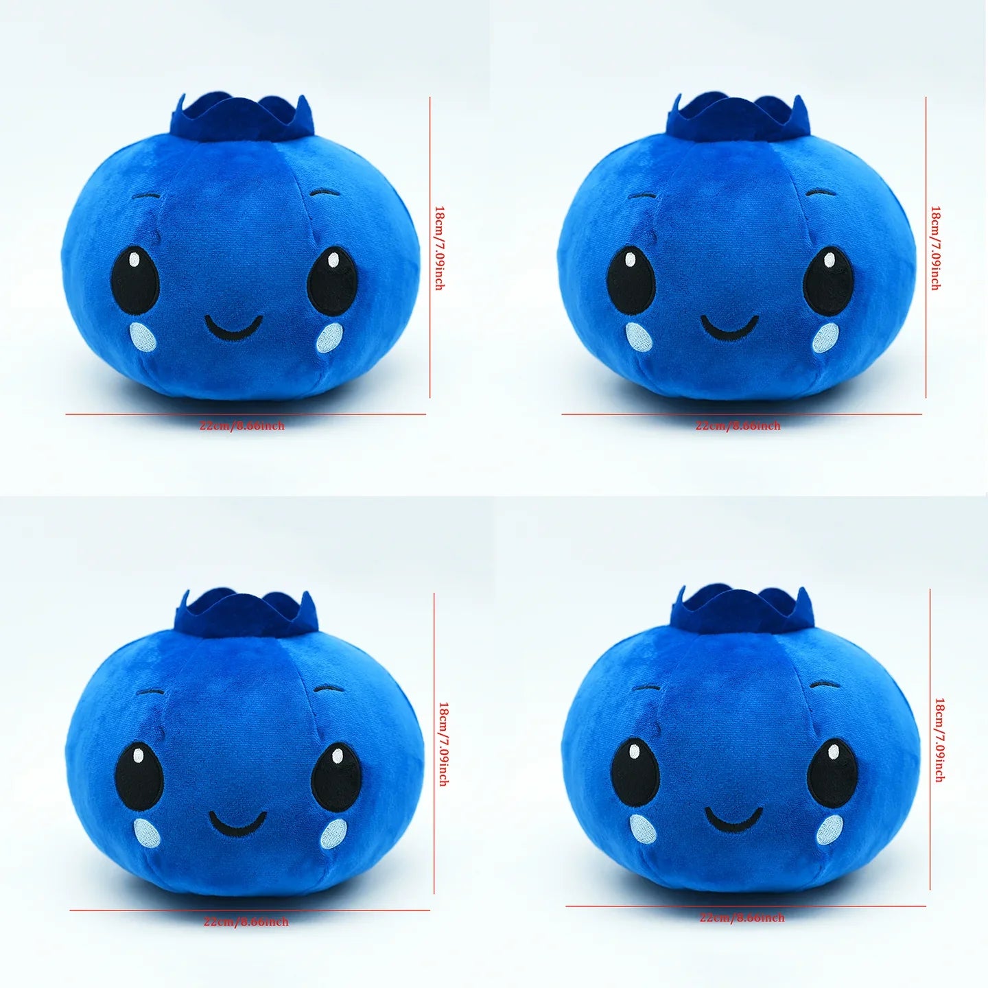 Blueberry Plush Toy - Soft Round Fruit Doll, 3-9" | 7-22 cm — image 10
