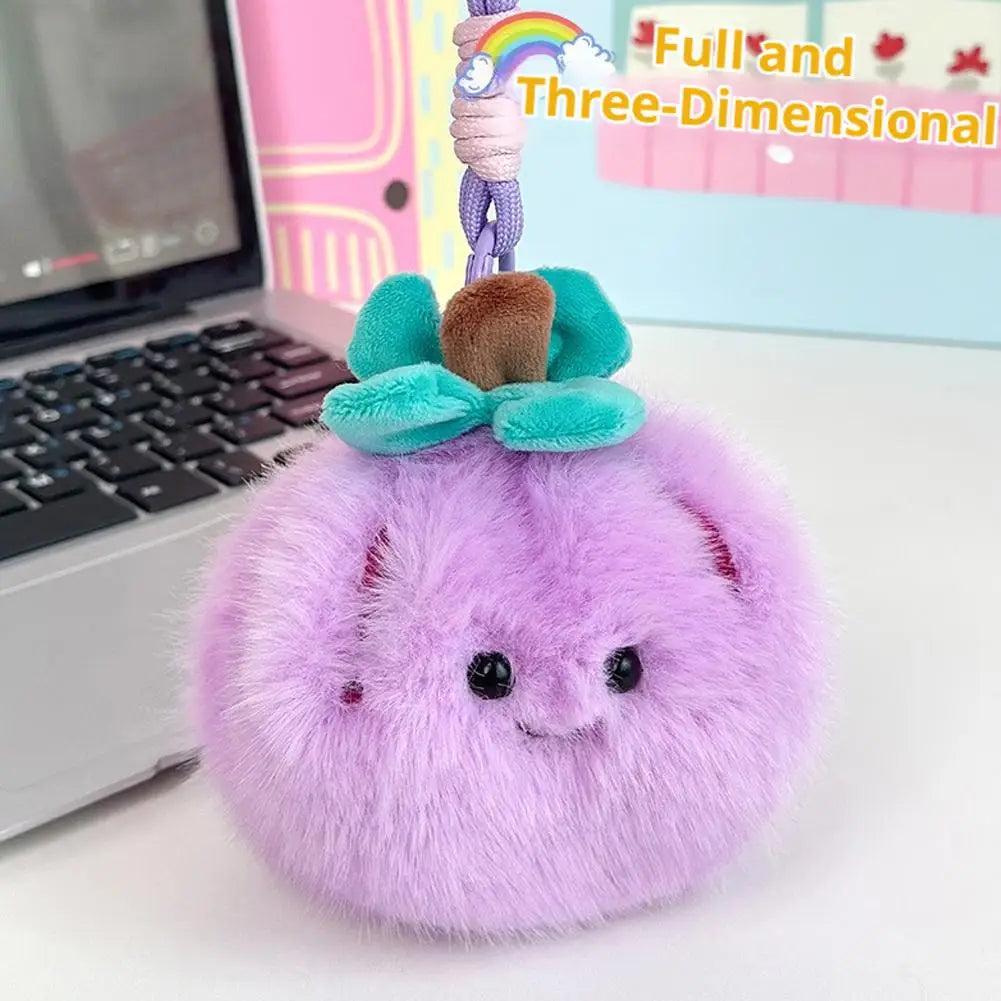 Peelable Orange & Citrus Plush Keychain | Cute Simulation Fruit Pendant — image 3