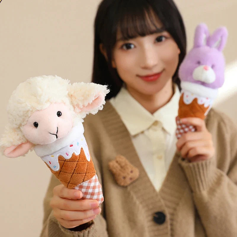 Ice Cream Cone Plush Toy - Soft Animal Cone Doll, 7" | 18 cm — image 4