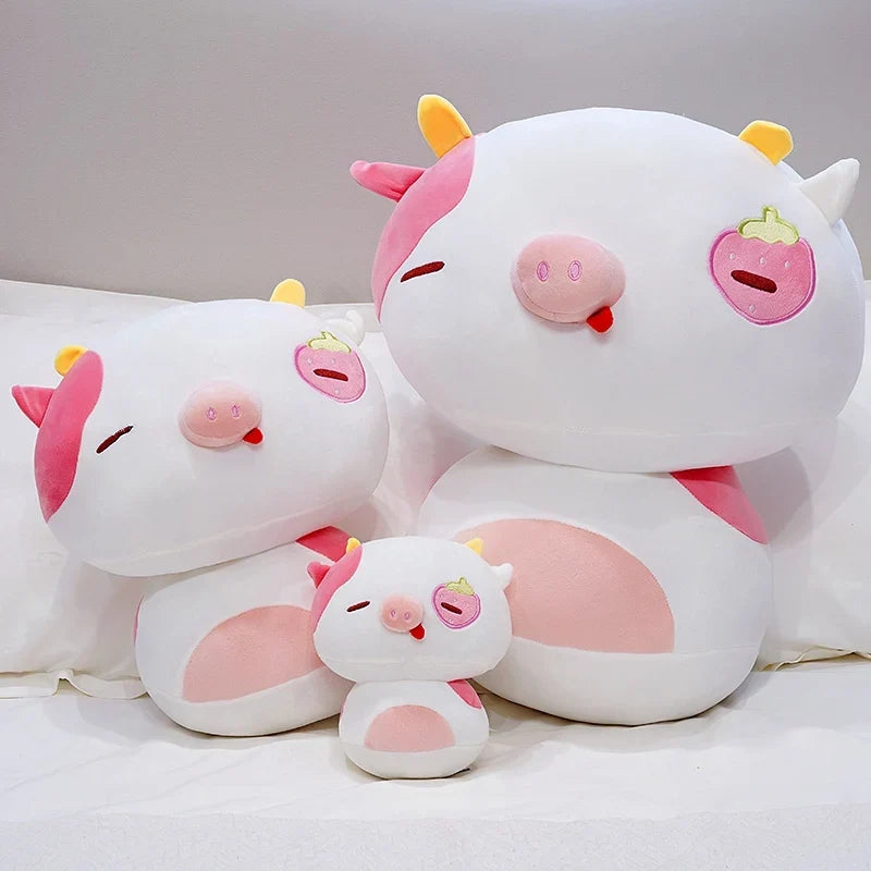 Strawberry Cow Plush Toy - Chubby Soft Cow Pillow, 8-14" | 20-36 cm — image 5