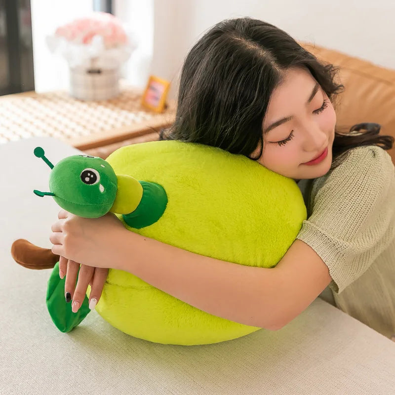 Caterpillar Apple Plush Toy - Soft Fruit Pillow, 8-16" | 20-40 cm — image 2