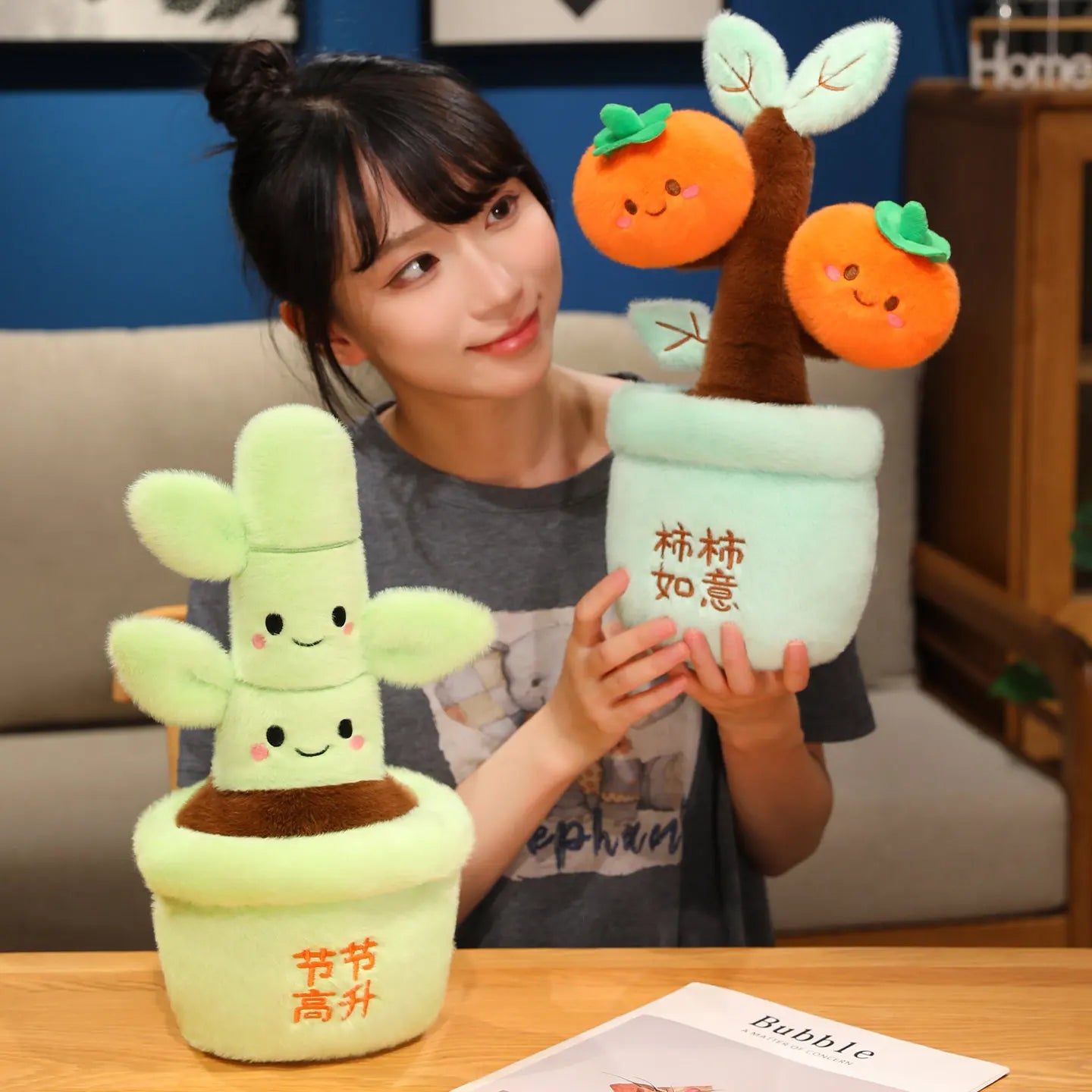 Oranges & Bamboo Potted Plant Decoration | Faux Fruit Plant Décor — image 2
