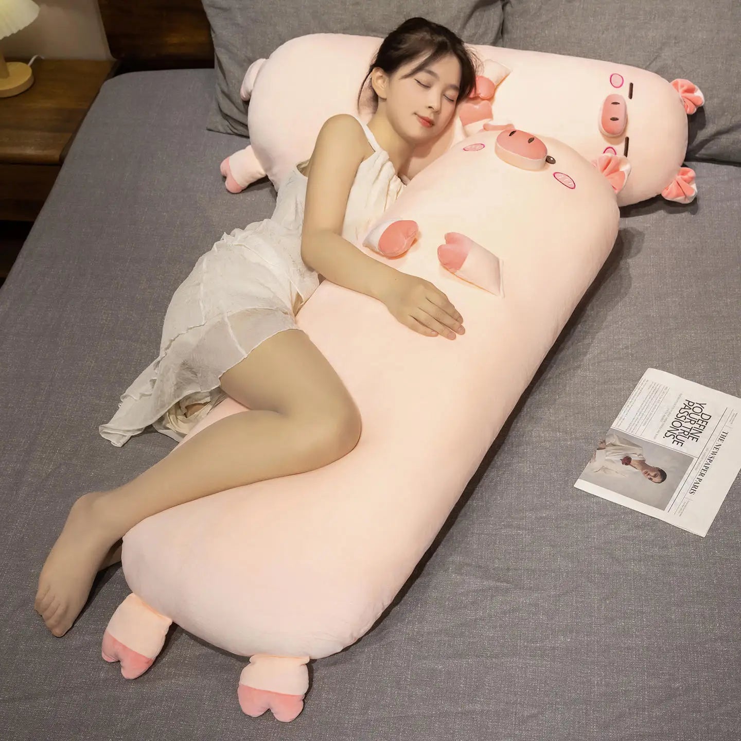 Piggy Plush Throw Pillow - soft Long Pig Cushion, 28-35" | 70-90 cm — image 2