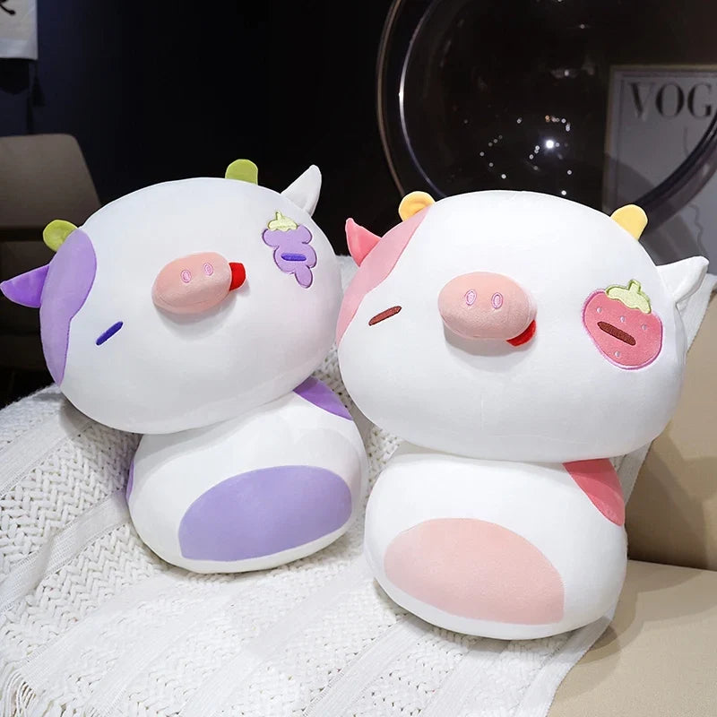 Strawberry Cow Plush Toy - Chubby Soft Cow Pillow, 8-14" | 20-36 cm — image 3