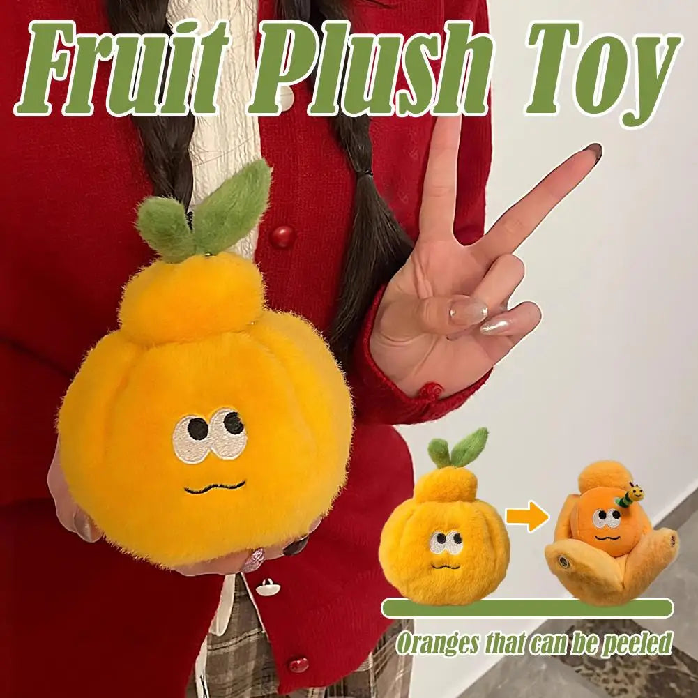 Peelable Orange Segments Plush Keychain | Lifelike Simulation Fruit Toy — image 3