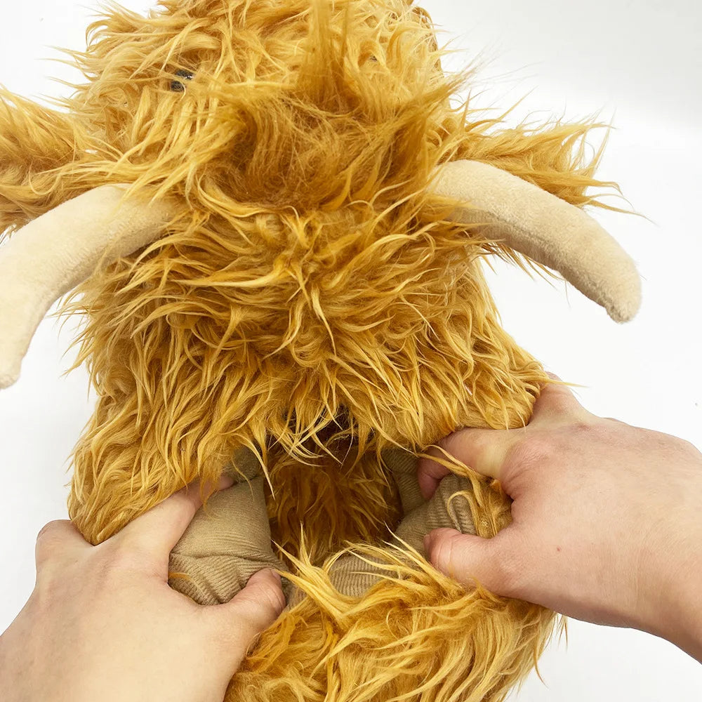 Fluffy Highland Cow Plush Slippers | Warm Indoor Animal Slides for Women & Men — image 7