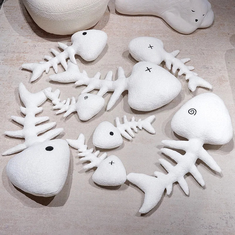 Funny Fish Bone Plush Pillow - Soft Stuffed Skeleton Cushion, 18-33" | 45-85 cm — image 1