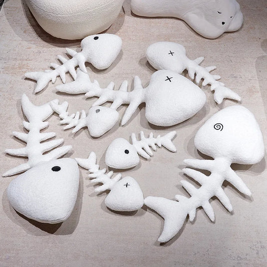 Funny Fish Bone Plush Pillow - Soft Stuffed Skeleton Cushion, 18-33" | 45-85 cm — image 1