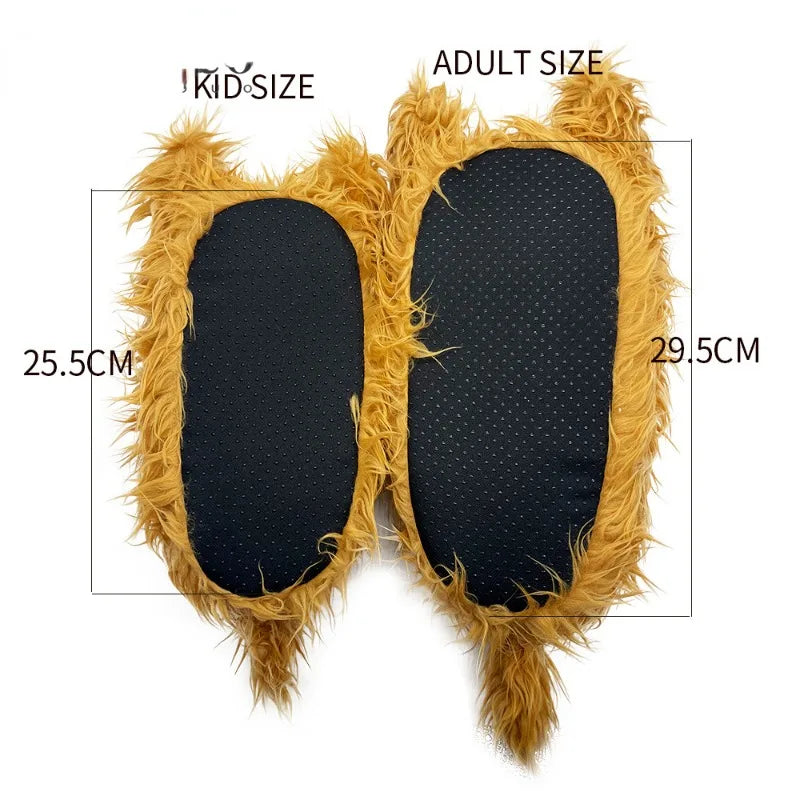 Fluffy Highland Cow Plush Slippers | Warm Indoor Animal Slides for Women & Men — image 3