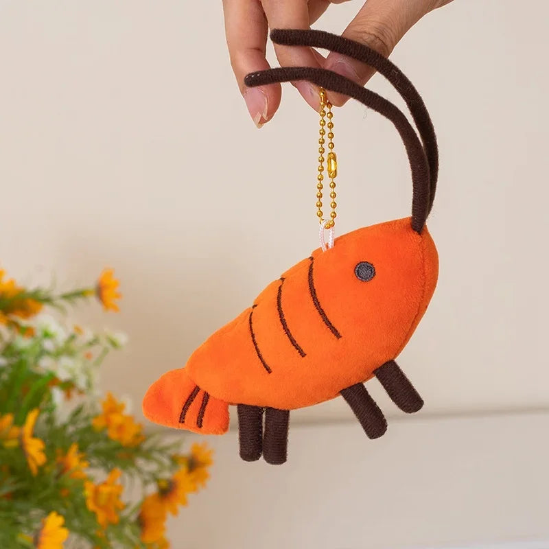 Prawn Plush Keychain | Cute Shrimp Bag Charm, 10cm — image 1