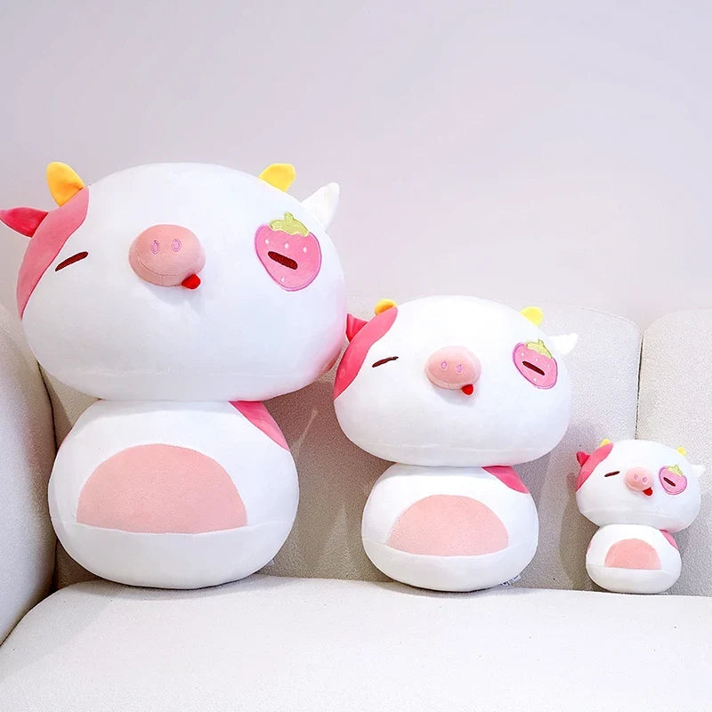 Strawberry Cow Plush Toy - Chubby Soft Cow Pillow, 8-14" | 20-36 cm — image 6