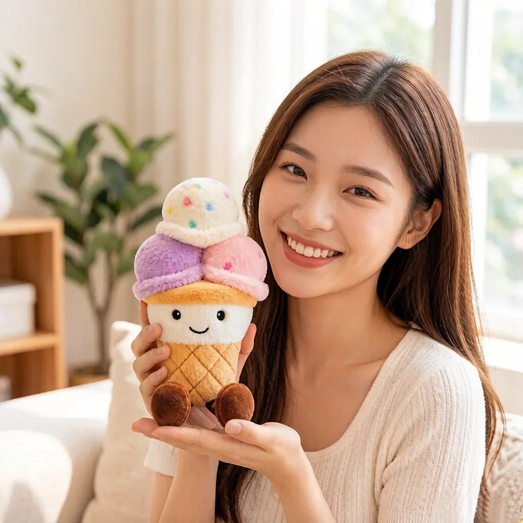 Ice Cream Scoop Plush Toy - Smiling Cone with Legs, 4-12" | 11-30 cm — image 4