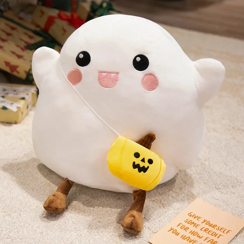 Halloween Ghost Pumpkin Plush Pillow - Soft Spooky Back Cushion, 13" | 32 cm — image 9