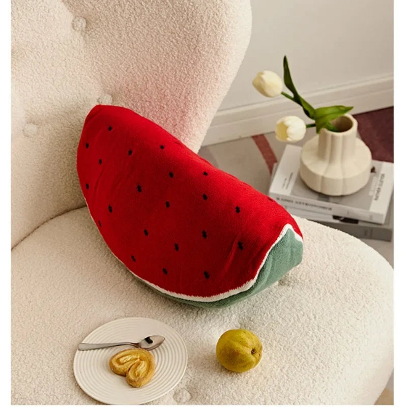 Fruit Throw Pillow - Knitted Watermelon & Avocado Cushion, 8-16" | 20-40 cm — image 5