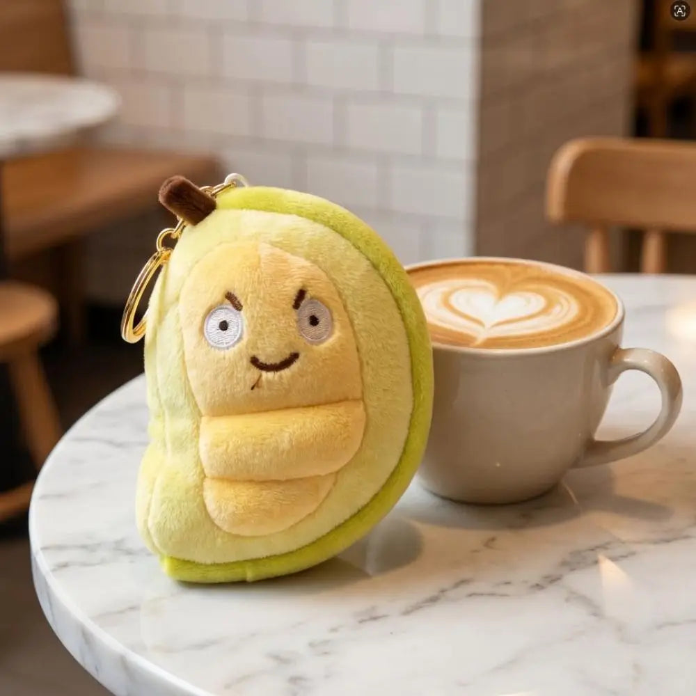 Plushie Cartoon Fruit Durian Keychain, 4" | 9.5 cm — image 4