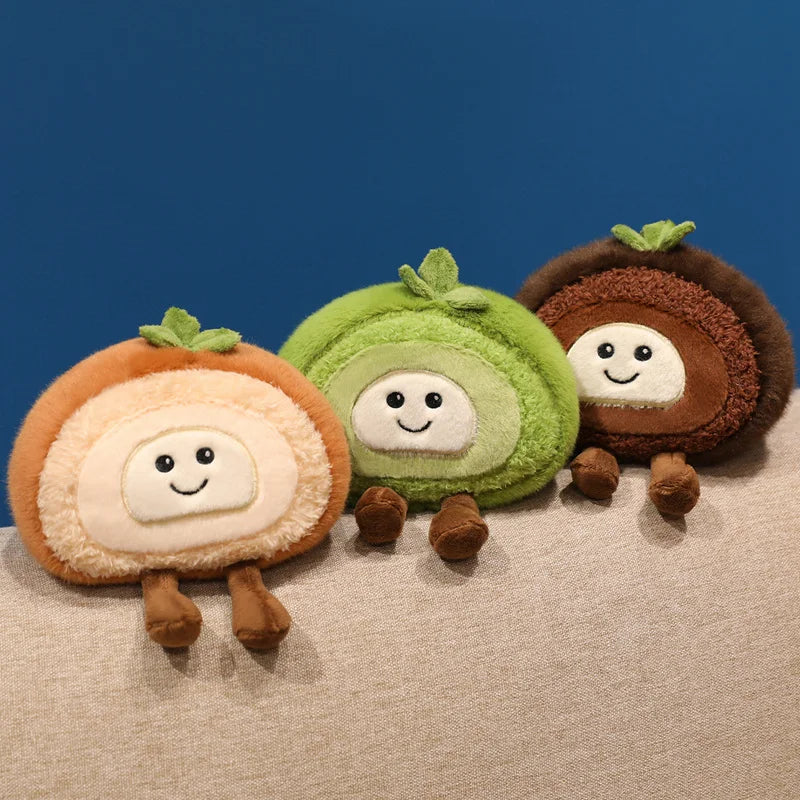 Swiss Roll Plush Pillow | Stuffed Dessert Log Cake Toy, 4x6\ | 10x15 cm" — image 6