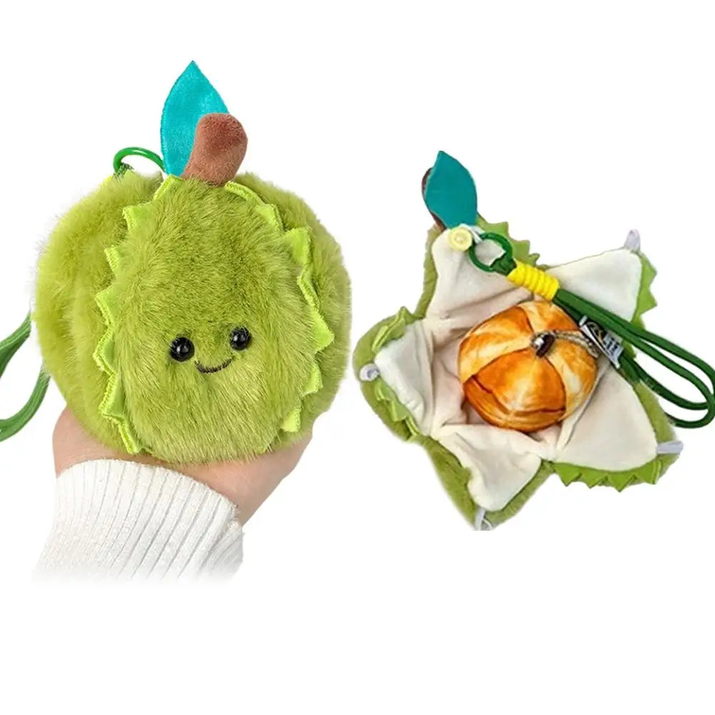 Peelable Orange & Citrus Plush Keychain | Cute Simulation Fruit Pendant — image 9