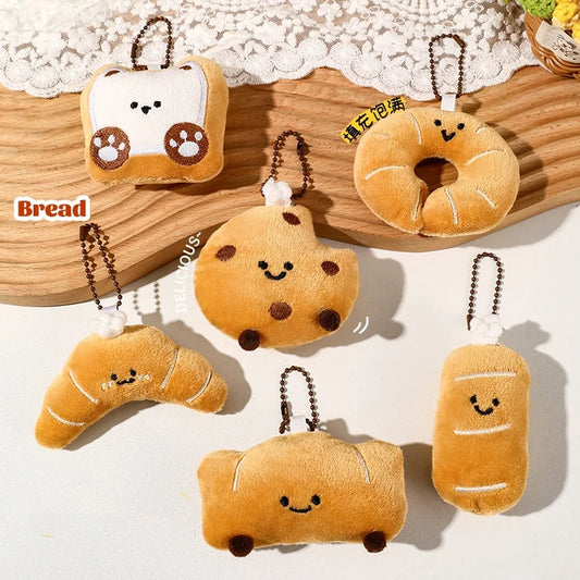 Food Plush Keychains - Six Styles - Mini Bread & Pastry Charms — image 1