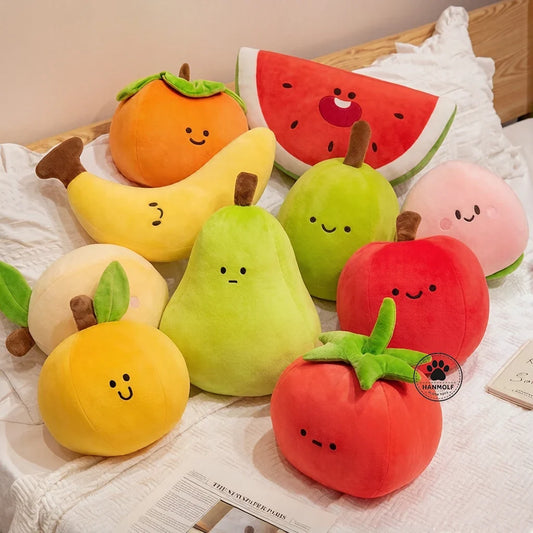 Smiling Fruit Plushies – Tomato, Lemon, Pear, Banana & More, 4-20" | 11-50 cm — image 1