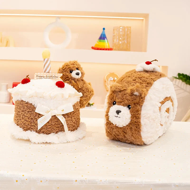 Simulation Cake Bear Plush | Bear with Birthday Cake Stuffed Toy — image 3