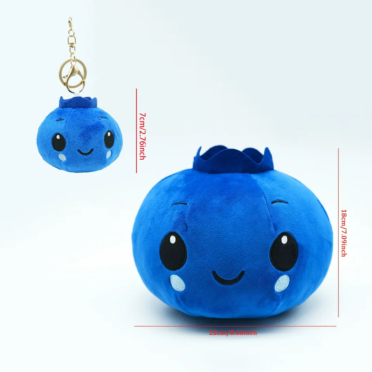 Blueberry Plush Toy - Soft Round Fruit Doll, 3-9" | 7-22 cm — image 12