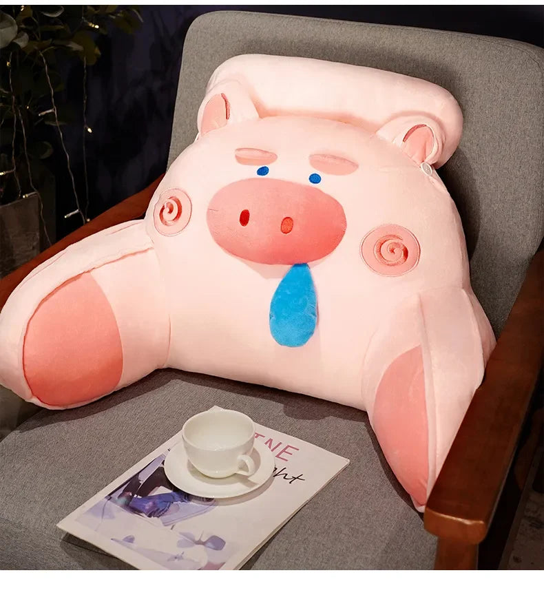 Pink Pig Backrest Headboard Pillow – Reading & Lounge Support — image 4