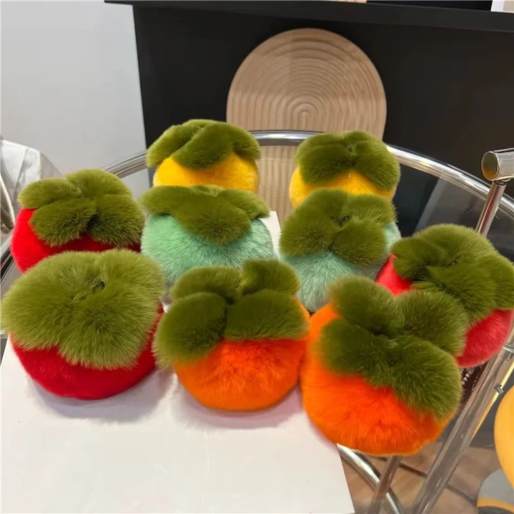 Persimmon Keychain Plush | Cute Mini Fruit Charm Toy — image 1