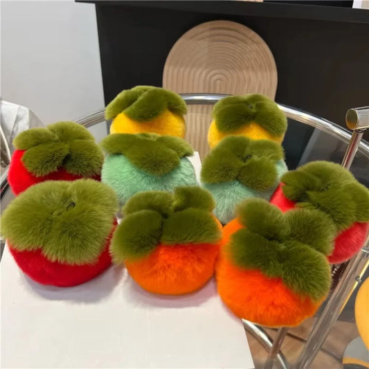 Persimmon Keychain Plush | Cute Mini Fruit Charm Toy — image 1