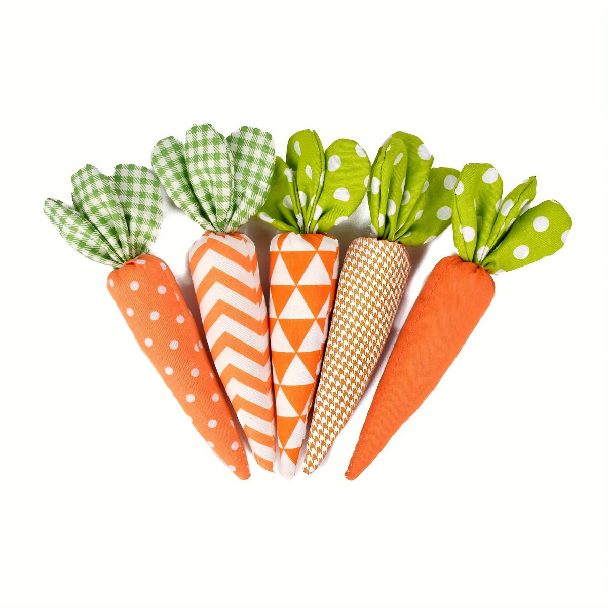 Plushie Carrot Plushies- Set of Five - Festive Spring Decor, 6" | 16 cm — image 2