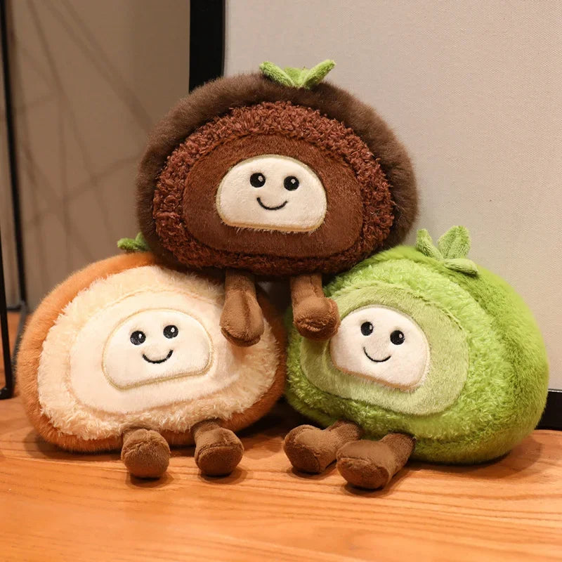 Swiss Roll Plush Pillow | Stuffed Dessert Log Cake Toy, 4x6\ | 10x15 cm" — image 1