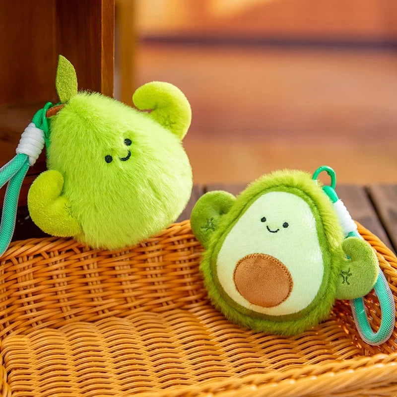 Mini Fruit Plush Keychain Set | Pear, Avocado, Pineapple, Lemon & Banana Pendants, 5\ | 12 cm" — image 1