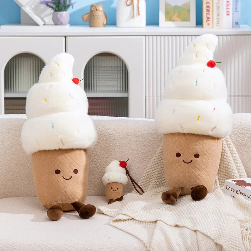 Cherry Ice Cream Plush Toy | Soft Stuffed Ice Cream Cone, 6\ or 24\" | 15-60 cm" — image 6