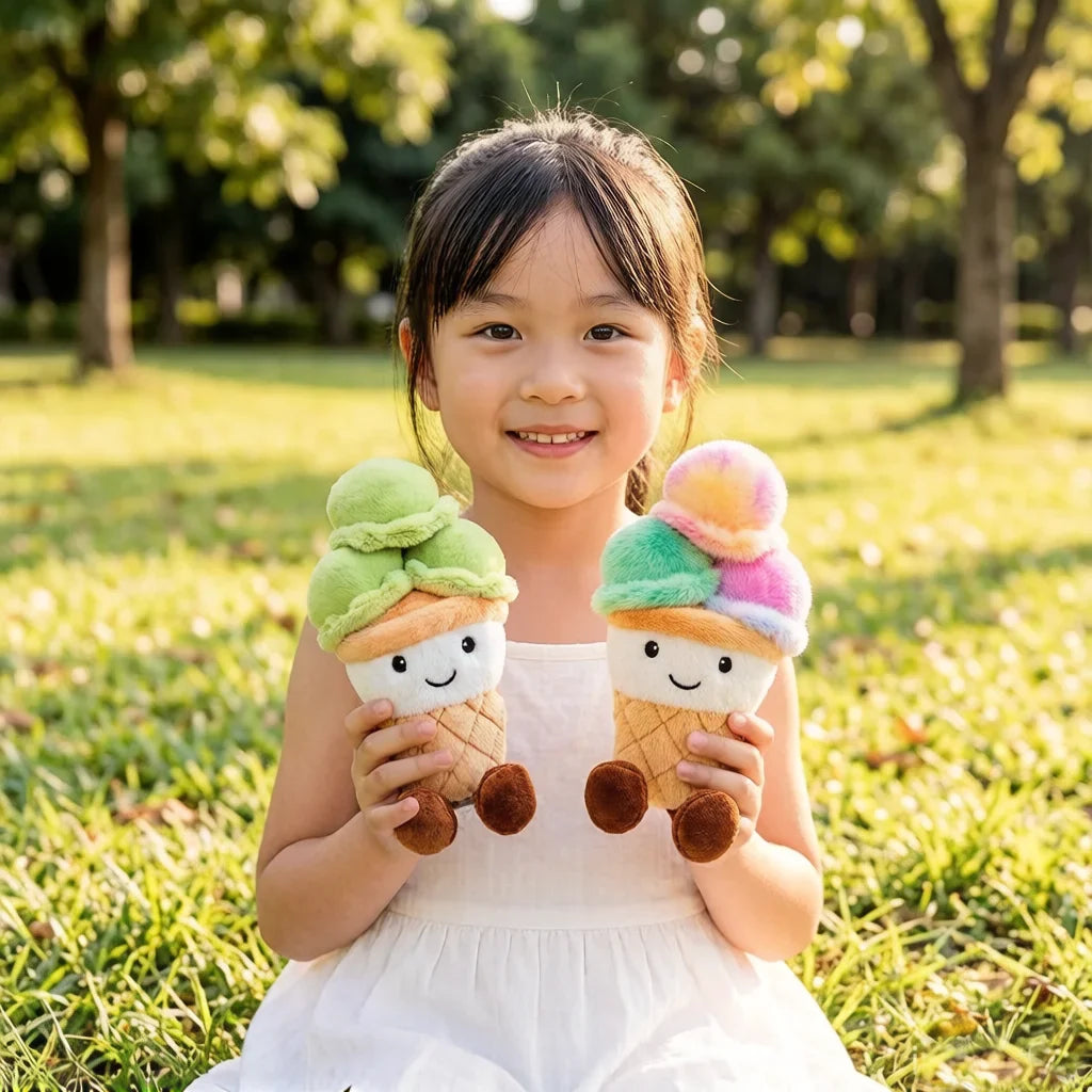 Ice Cream Scoop Plush Toy - Smiling Cone with Legs, 4-12" | 11-30 cm — image 1