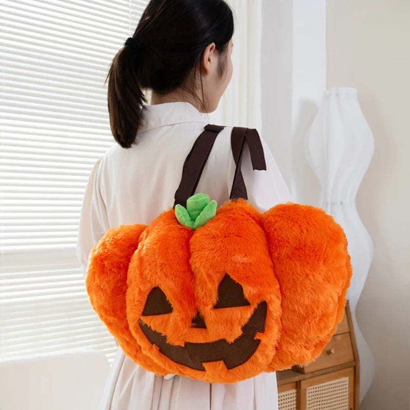 Halloween Pumpkin Plush Trick-or-Treat Bag | Spooky Tote for Kids — image 1