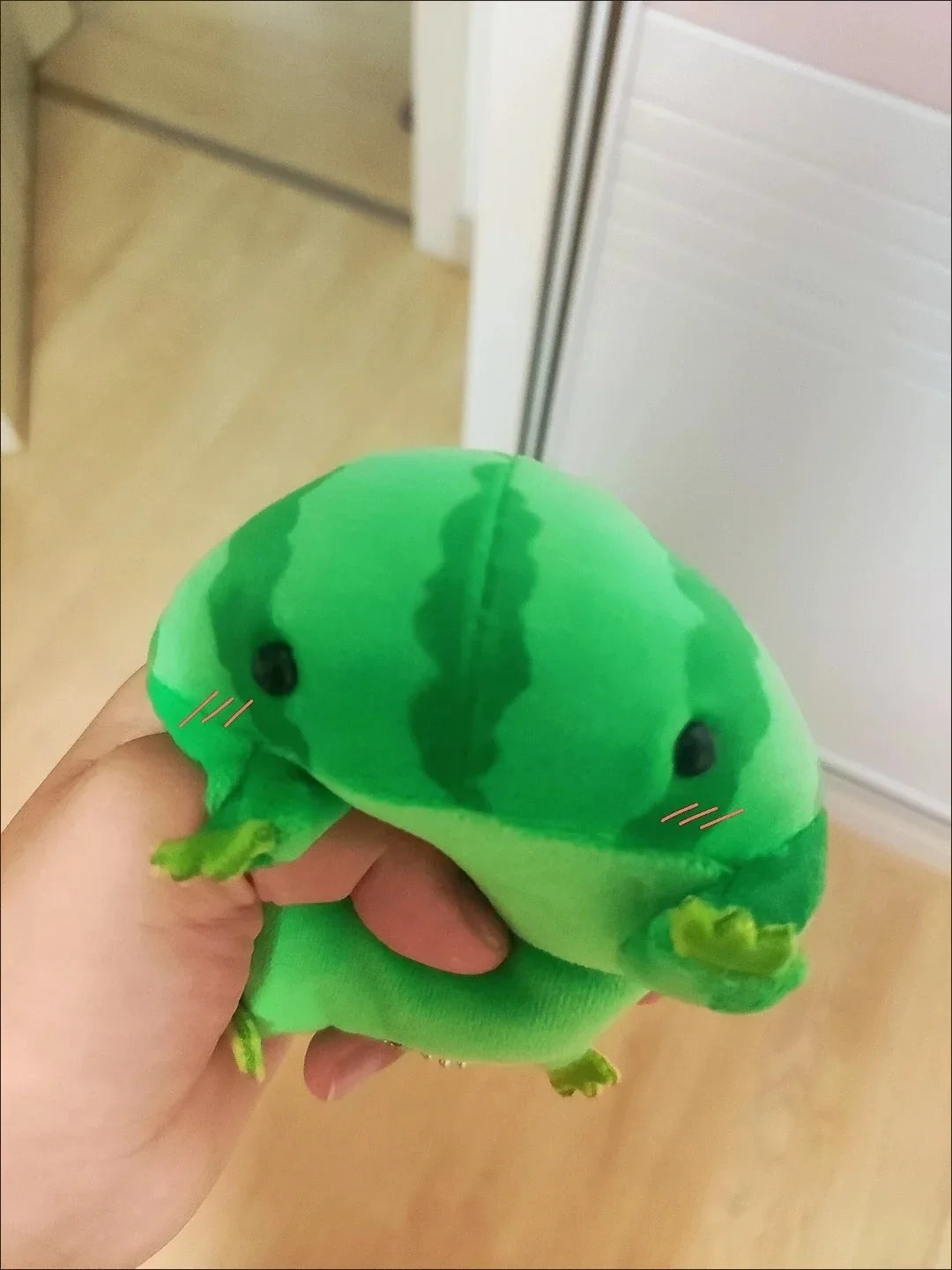 Watermelon Frog Plush Toy - Soft Squishy Animal Doll — image 2