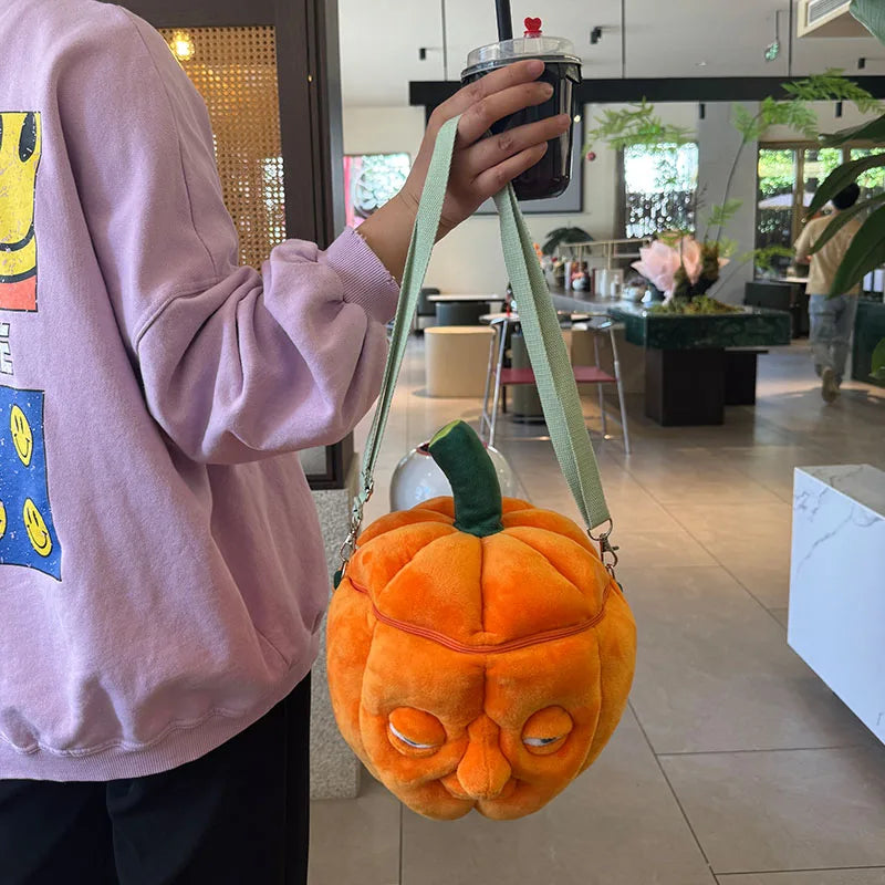 Pumpkin Plush Backpack | Halloween Shoulder Bag — image 5
