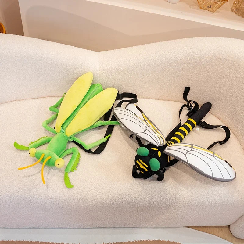 Praying Mantis and Mystic Dragonfly Plush Backpack — image 4