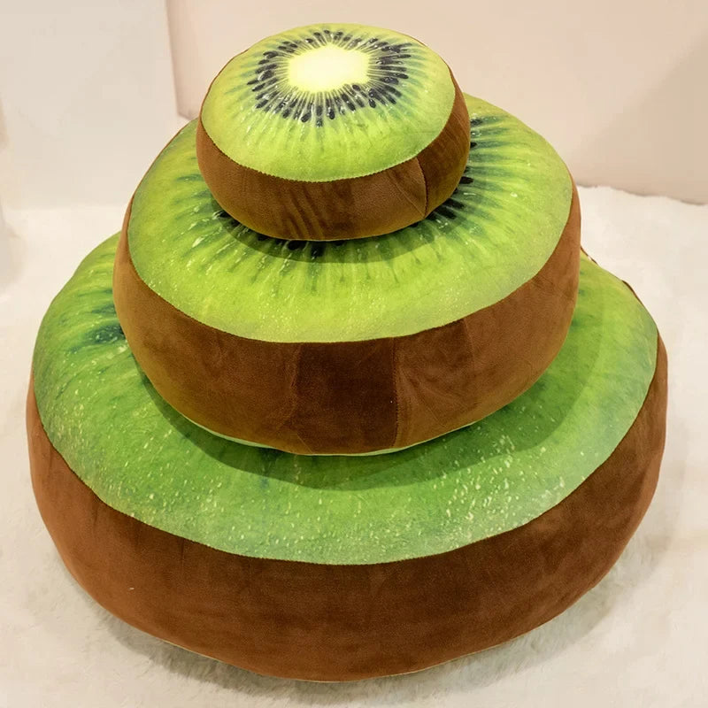 Round Kiwi Fruit Plush Floor Cushion, 8-24" | 20-60 cm — image 4