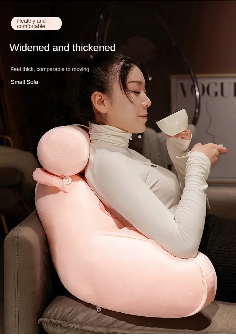 Pink Pig Backrest Headboard Pillow – Reading & Lounge Support — image 3