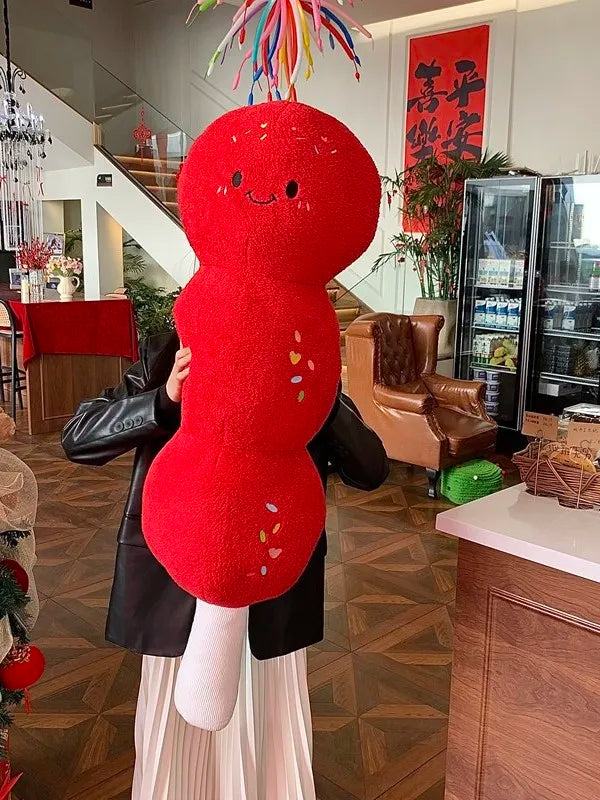 Candied Strawberry Tanghulu Body Pillow | Long Plush Bolster, 24–39" | 60–100 cm — image 3