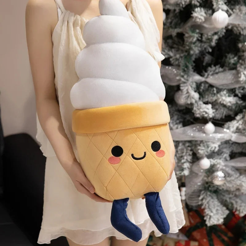 Ice Cream Cone Plush Throw Pillow | Soft Dessert-Shaped Cushion — image 2