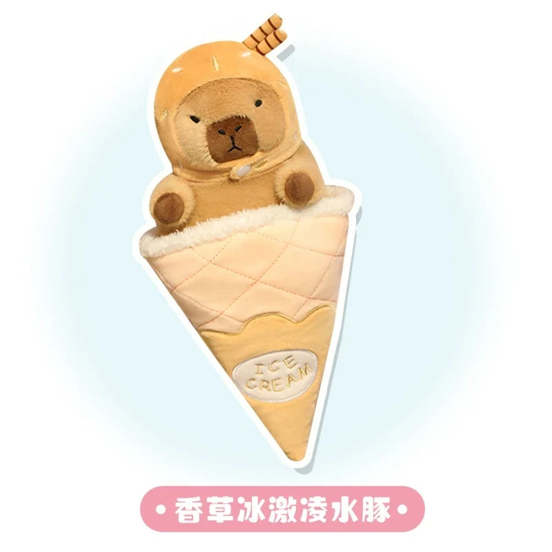 Ice Cream Capybara Plush Toy - Soft Dessert Animal & Nest, 8-13" | 20-33 cm — image 13