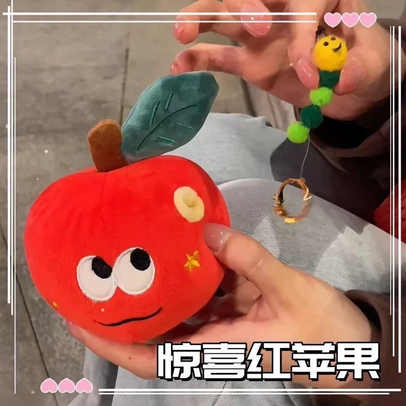 Surprise Red Apple Plush Toy | Hidden Caterpillar Ring Gift Box, 4\ | 10 cm" — image 4