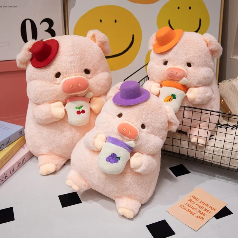Milk Tea Pig Plush Toy - Soft Pig in Cup Pillow, 14-18" | 35-45 cm — image 1