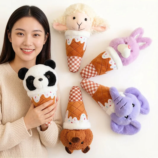 Ice Cream Cone Plush Toy - Soft Animal Cone Doll, 7" | 18 cm — image 1