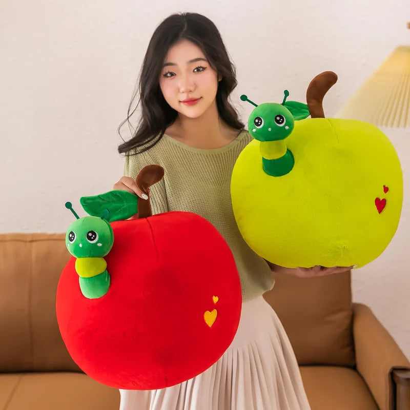 Caterpillar Apple Plush Toy - Soft Fruit Pillow, 8-16" | 20-40 cm — image 3