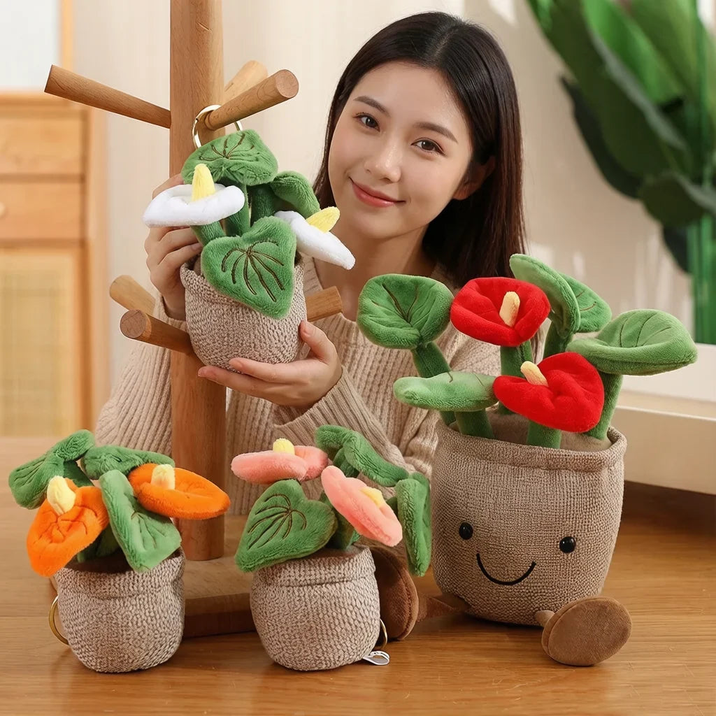 Smiling Anthurium Plush | Potted Flower Doll & Keychain Pendant — image 1