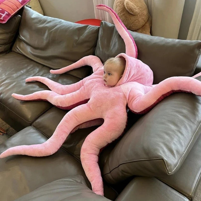 Giant Cartoon Octopus Plush Hat & Pillow | Oversized Stuffed Aquatic Toy, 51\ | 130 cm" — image 2
