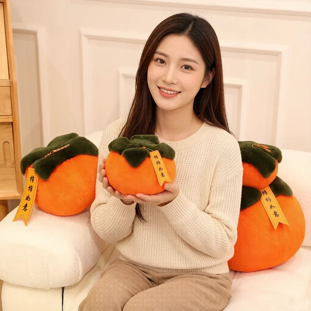 Fluffy Persimmon Plush Pillow | Long Body Cushion, 20–40 cm — image 1